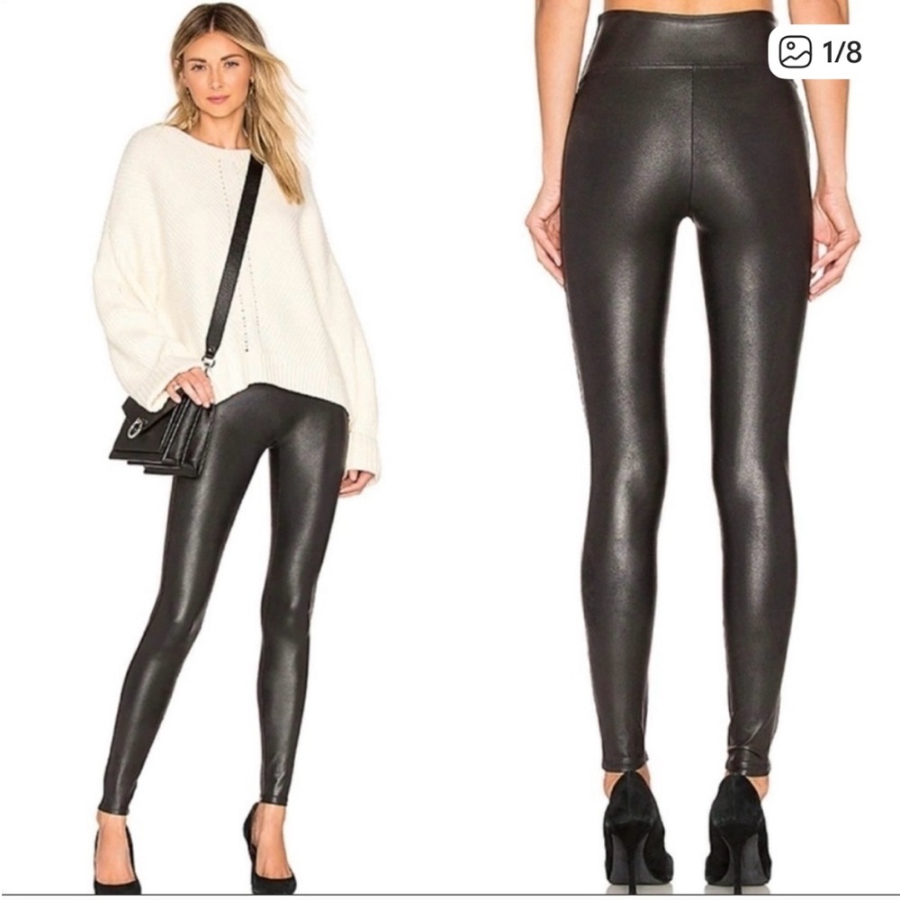 SPANX faux Leather Black Leggings